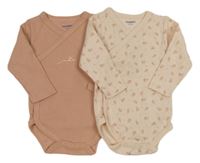 2x zavinovací body - světlerůžové žebrované s listy + starorůžové