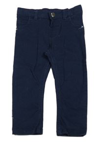 Tmavomodré plátěné kalhoty Zeeman