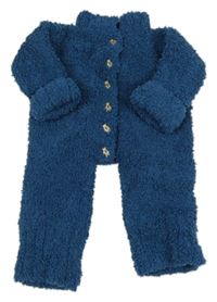 Petrolejový huňatý overal