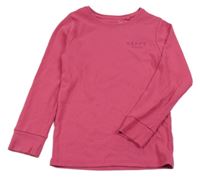 Fuchsiové žebrované triko s nápisem Next