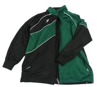 Černo-tmavozelená sportovní propínací mikina