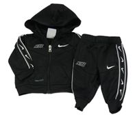 2set - Černá sportovní propínací funkční mikina s logem a kapucí + tepláky Nike