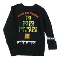 Černá mikina s Minecraft z překlápěcích flitrů