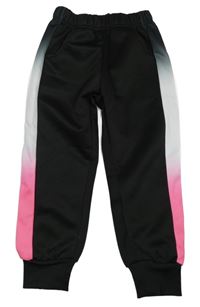 Černé sportovní tepláky s batikovaným pruhem