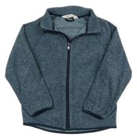 Modro-tmavošedá melírovaná fleecová propínací mikina H&M