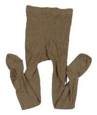 Hnědé žebrované punčocháče H&M