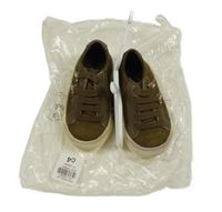 Nové - Khaki velurové boty se zipy River Island vel. 20,5