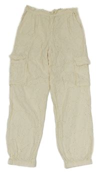 Krémové madeirové cargo cuff kalhoty Matalan