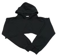 Černá crop mikina s kapucí Page One Young