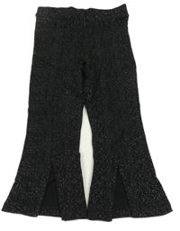 Černé třpytivé flare legíny