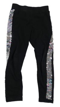 Černé legíny s překlápěcími flitry