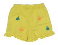 Žluté lehké kraťasy s třásněmi
