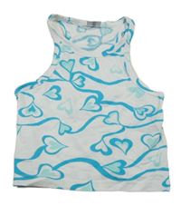 Bílý crop top se srdíčky Page One Young