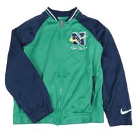 Zeleno-tmavomodrá sportovní propínací mikina s logem Nike