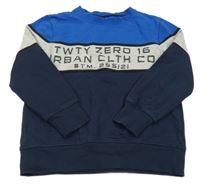 Tmavomodro-modro-šedá mikina s nápisem Yigga