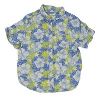 Modro-bílá květovaná košile s listy Orchestra