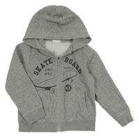 Šedá melírovaná propínací mikina se skateboardem a kapucí Vertbaudet