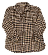 Růžovo-černá kostkovaná košilová bunda H&M