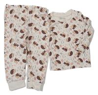 Krémové pyžamo s ježky a králíky Primark