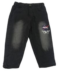 Černé skinny rifle s nápisem - Nasa 