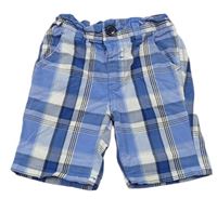 Modro-bílo-černé kostkované plátěné chino kraťasy Next