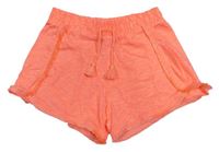 Neonově oranžové kraťasy s třásněmi zn. River Island