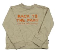 Světlebéžová mikina s nápisem Okaidi