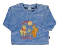 Modré sametové triko s Púem a Tygrem Disney