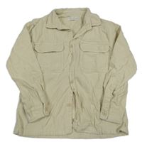 Smetanová manšestrová košile s límečkem Zara