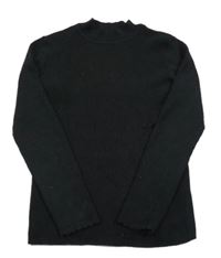 Černý lehký žebrovaný svetr Nutmeg