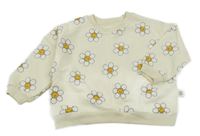 Smetanová květovaná mikina 