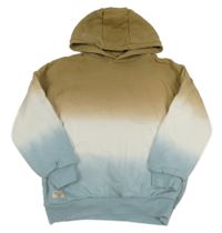 Hnědo-bílo-modrá mikina s kapucí M&S