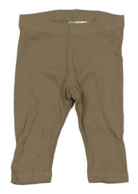 Hnědé žebrované lehké tepláky H&M