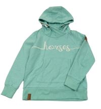 Zelená mikina s nápisem a kapucí Yigga