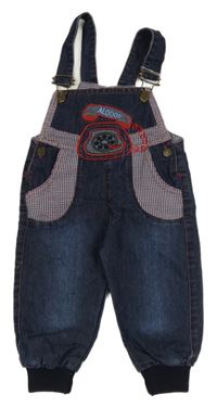 Tmavomodré laclové rifle s telefonem 