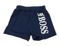 Tmavomodré kraťasy s nápisem 