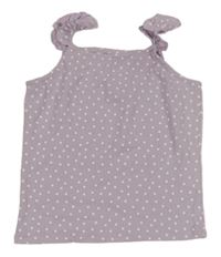 Lila puntíkatý žebrovaný crop top 