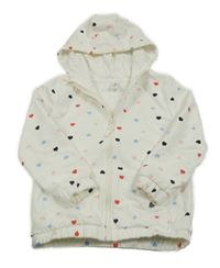 Bílá propínací mikina se srdíčky a kapucí Topolino