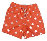 Neonově korálové plážové kraťasy s hvězdičkami Primark