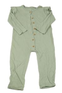 Zelený žebrovaný overal s volánky George