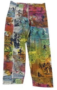 Barevné sportovní crop legíny s komiksem Adidas