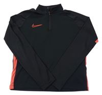 Černá sportovní funkční mikina s červeným pruhem a logem Nike