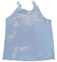 Světlemodro-bílý batikovaný žebrovaný crop top George