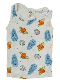 Bílé tílko s vesmírem H&M