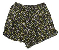 Nové - Černé květované kraťasy zn. Primark