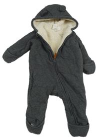 Šedá tepláková zateplená kombinéza s kapucí H&M