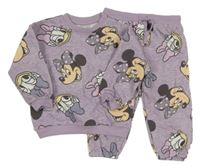 2set - Fialová mikina s Minnie a Daisy + tepláky Disney