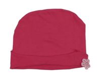 Růžová čepice s květem 