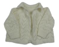 Smetanový perforovaný svetr  