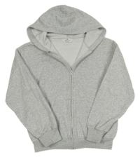Světlešedá melírovaná propínací mikina s kapucí H&M
